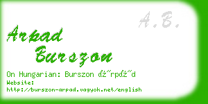 arpad burszon business card